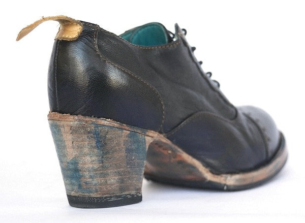 No.0019 CROSSWALK cap toe oxford Black - pskaufmanfootwear