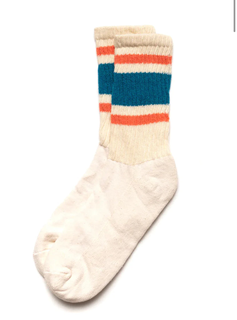American Trench retro stripe socks orange with green stripes