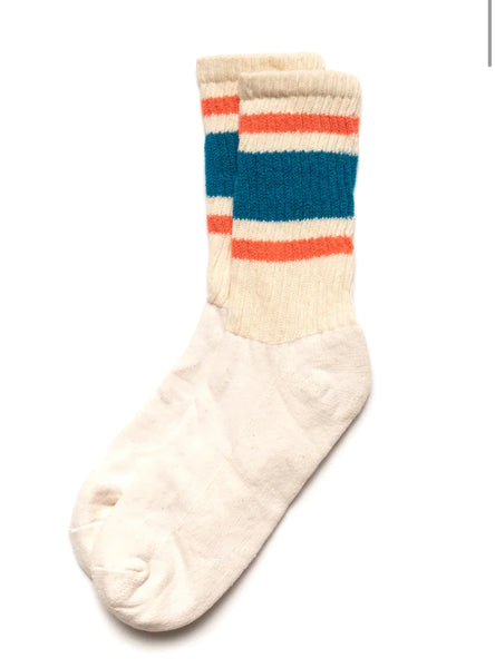 American Trench retro stripe socks orange with green stripes