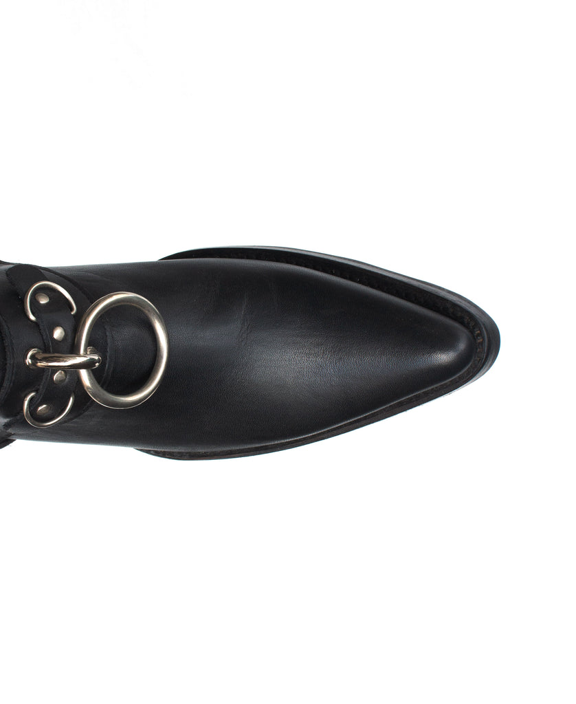 No.2202 FREEWAY Turbo O-Ring Slip-on Black Leather WOMEN