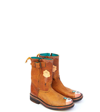 bunnie reiss x pskaufman... No.0030 HIGHWAY side zip boot Tan - pskaufmanfootwear