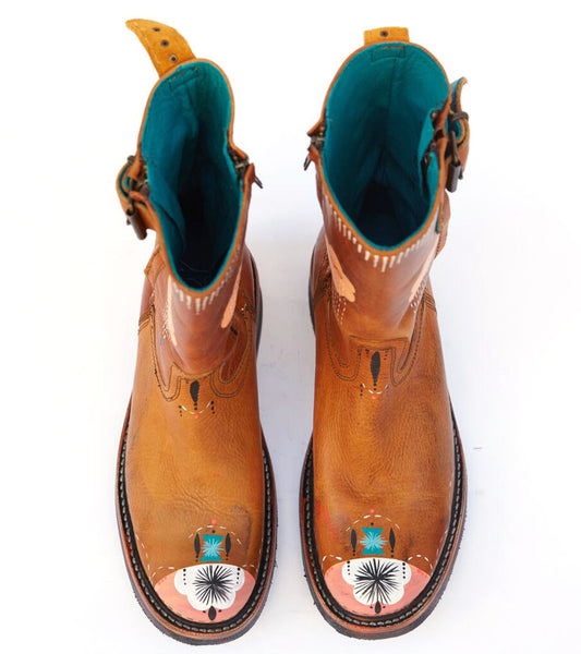 bunnie reiss x pskaufman... No.0030 HIGHWAY side zip boot Tan - pskaufmanfootwear