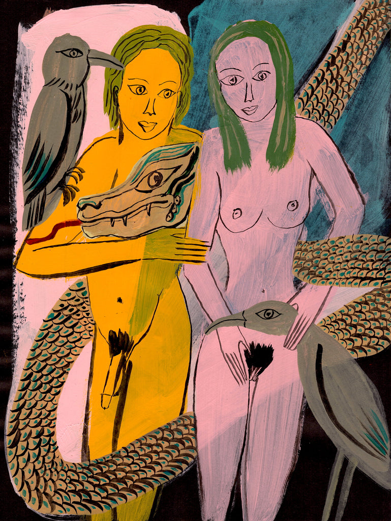 Couple with Birds and Dragon - pskaufmanfootwear