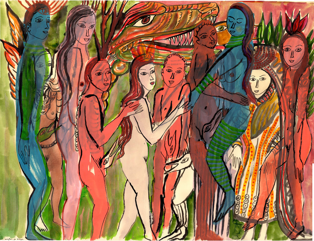 Maenads in Orange and Blue - pskaufmanfootwear