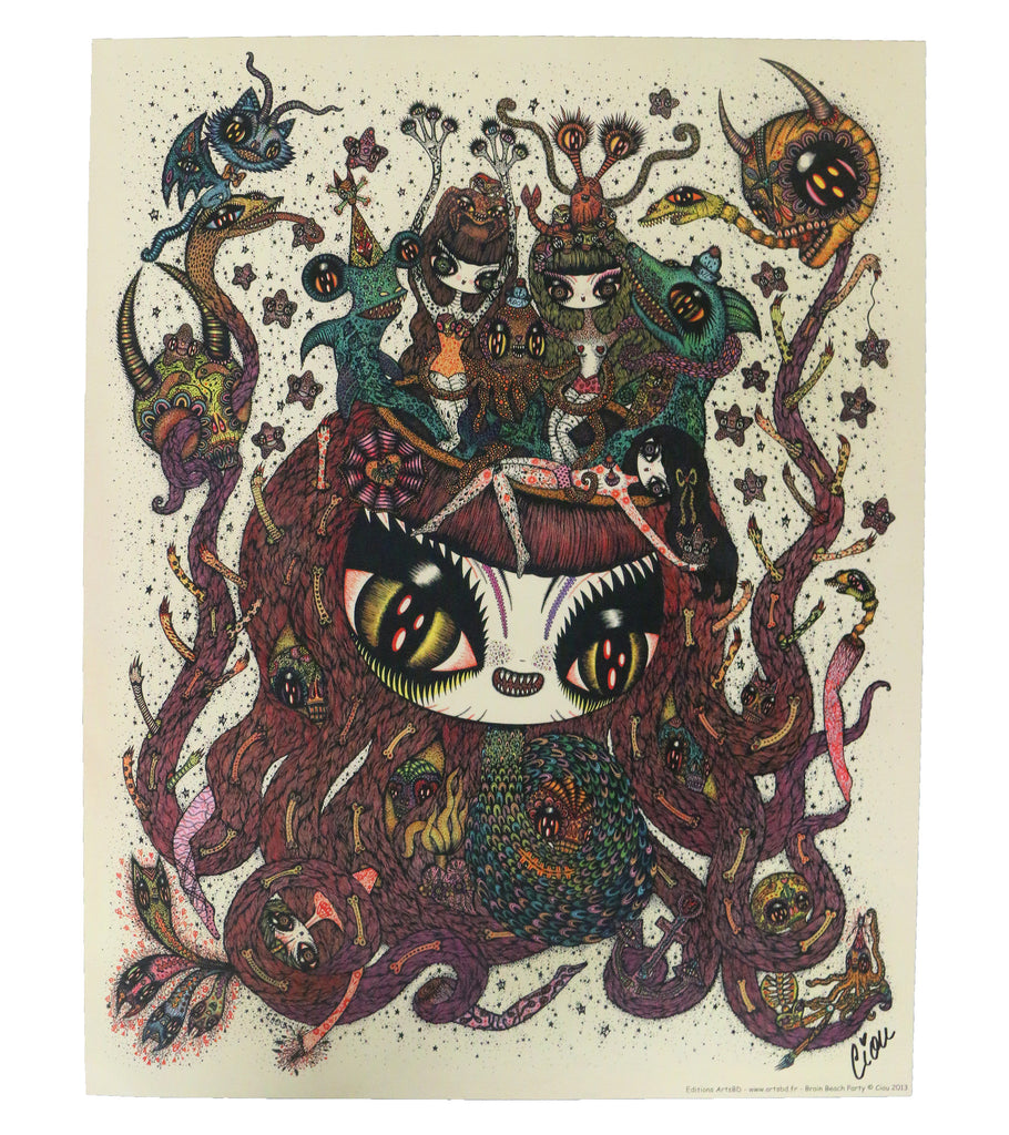 Ciou Brain Beach party print - pskaufmanfootwear