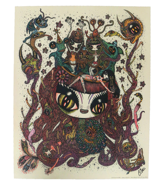 Ciou Brain Beach party print - pskaufmanfootwear