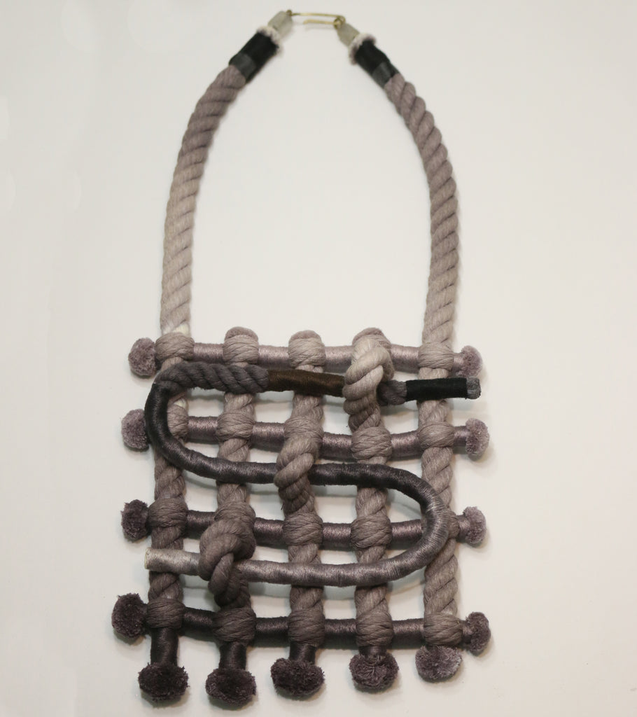 Neon Zinn Purple Grid Rope Necklace - pskaufmanfootwear