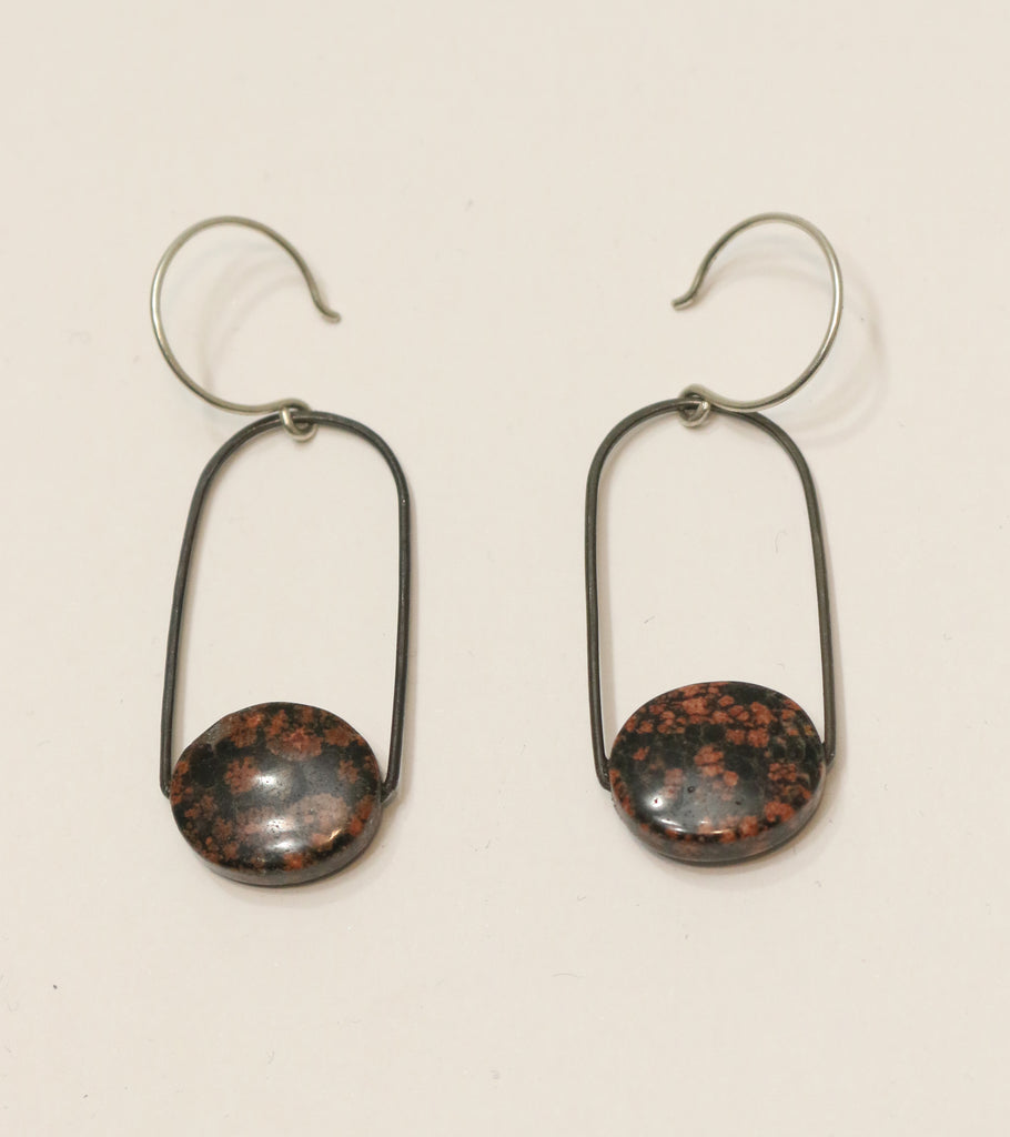 Holly Bobisuthi black red jasper loop earrings - pskaufmanfootwear