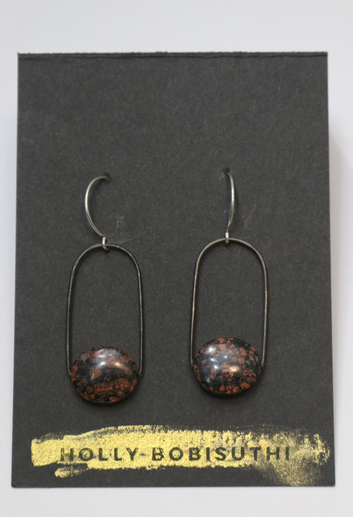 Holly Bobisuthi black red jasper loop earrings - pskaufmanfootwear