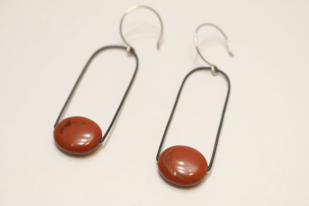 Holly Bobisuthi red jasper loop earrings - pskaufmanfootwear