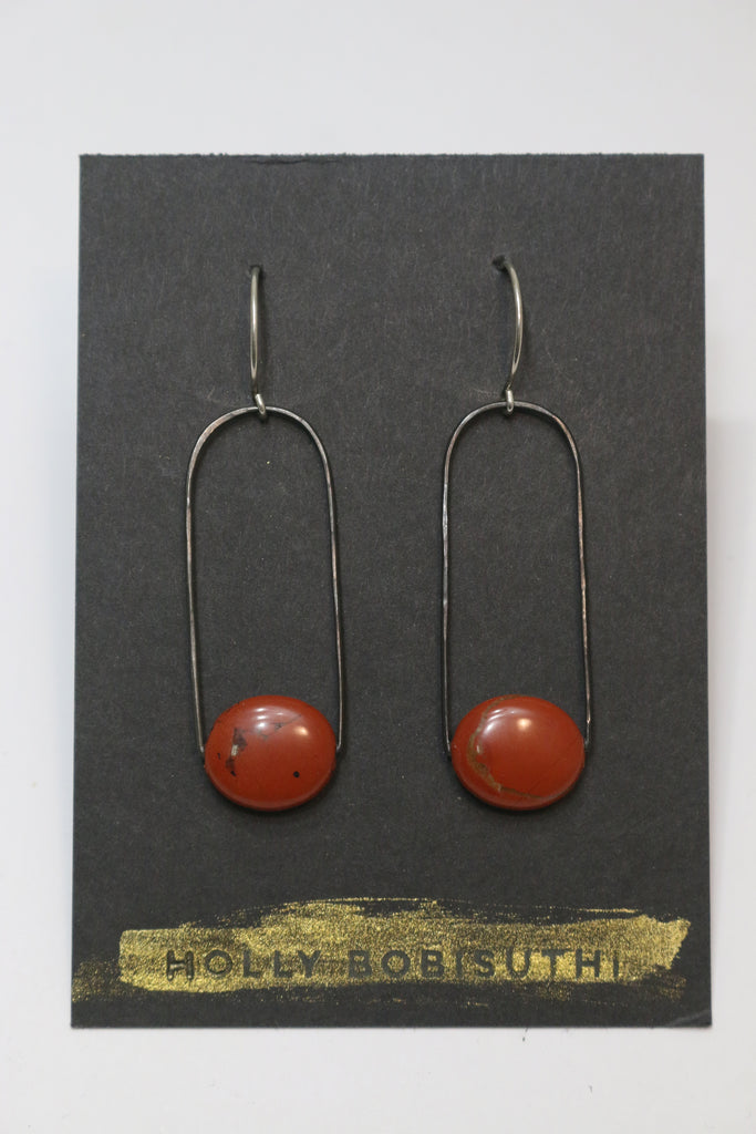 Holly Bobisuthi red jasper loop earrings - pskaufmanfootwear