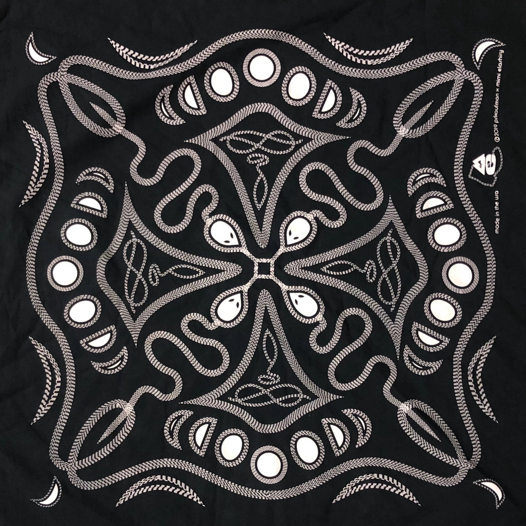 pskaufmanxME snakey bandana/ white on black - pskaufmanfootwear