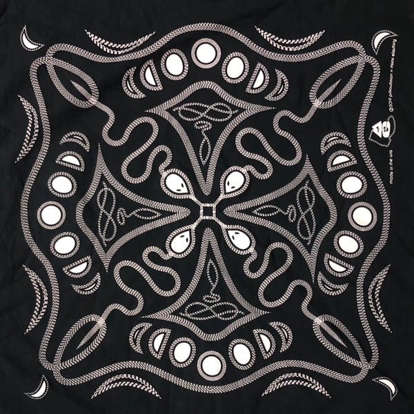 pskaufmanxME snakey bandana/ white on black - pskaufmanfootwear