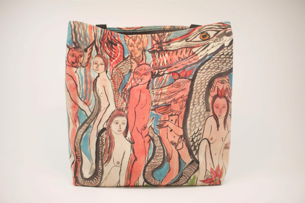 Arrington De Dionyso tote dragon and masks - pskaufmanfootwear