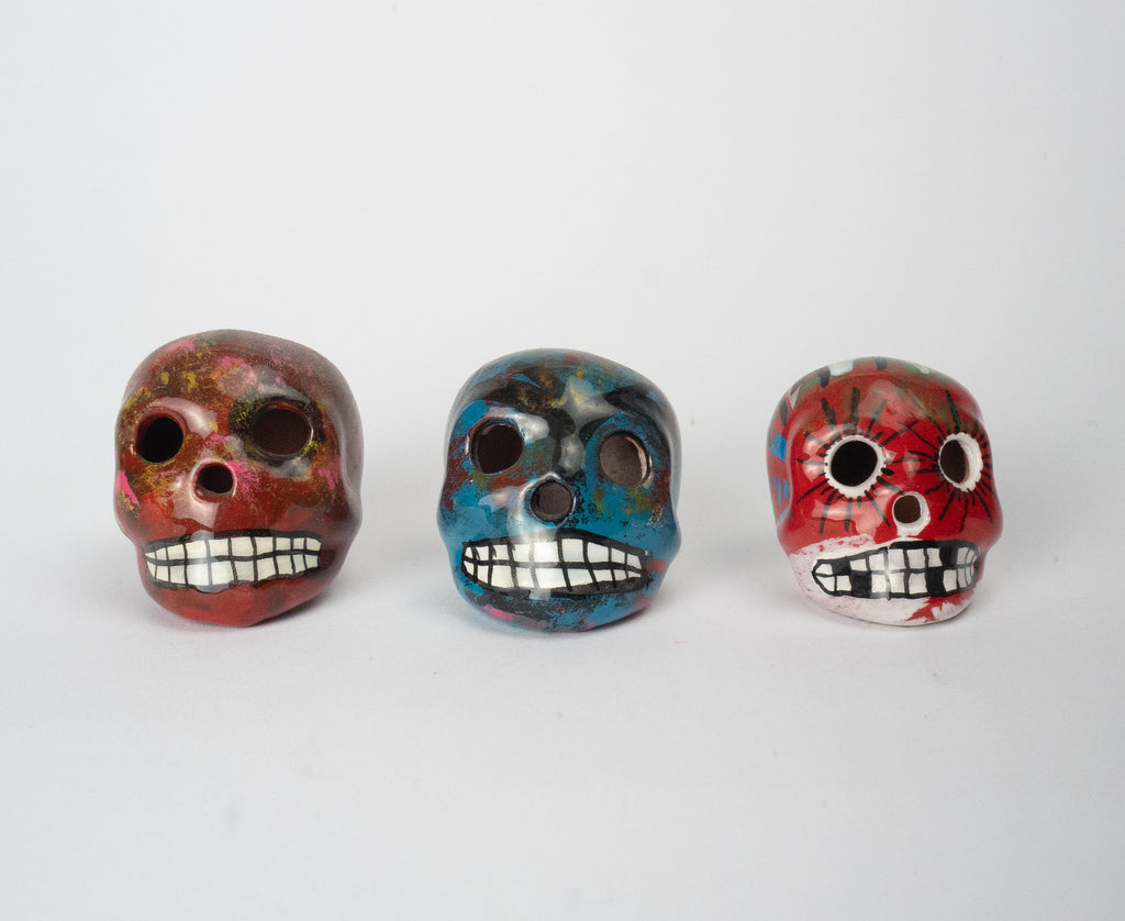 ceramic colorful small skulls