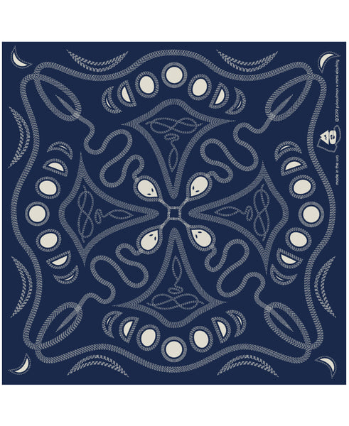 pskaufmanxME snakey bandana/ bone on navy