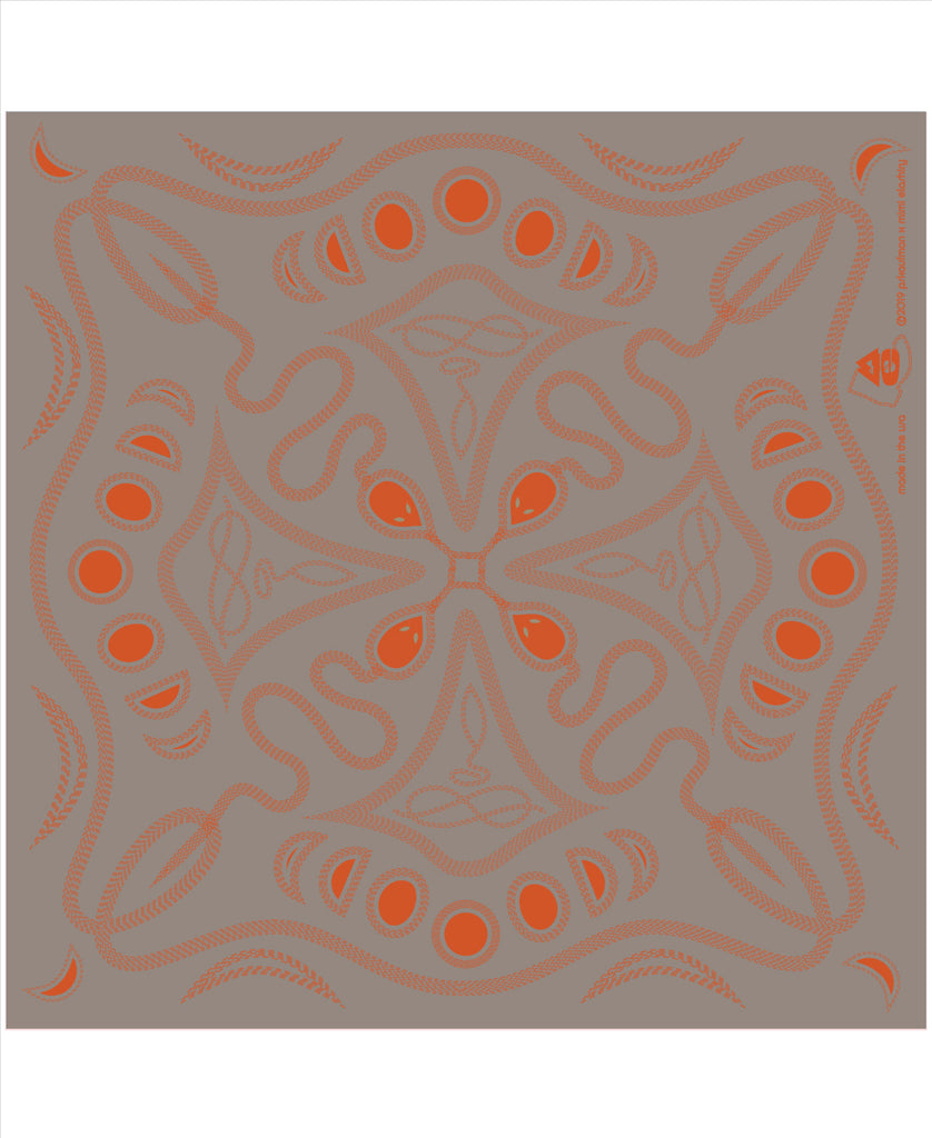 pskaufmanxME snakey bandana/ orange on grey