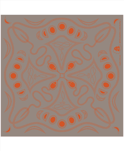 pskaufmanxME snakey bandana/ orange on grey