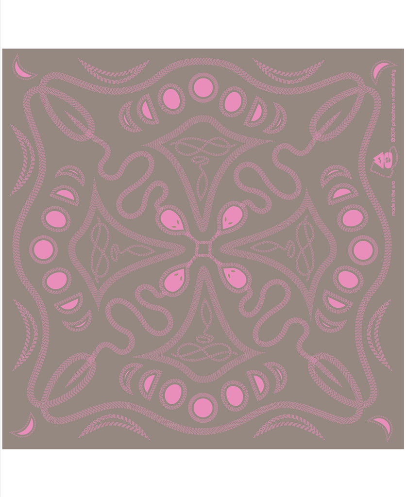 pskaufmanxME snakey bandana/ pink on grey