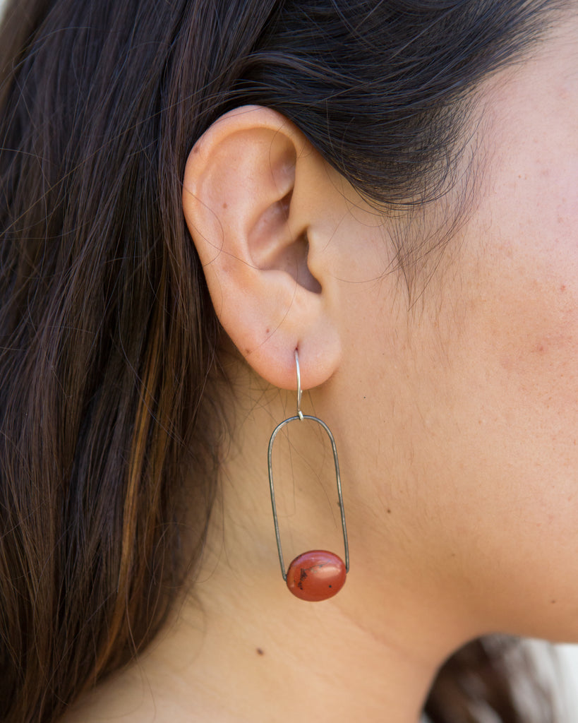 Holly Bobisuthi red jasper loop earrings - pskaufmanfootwear