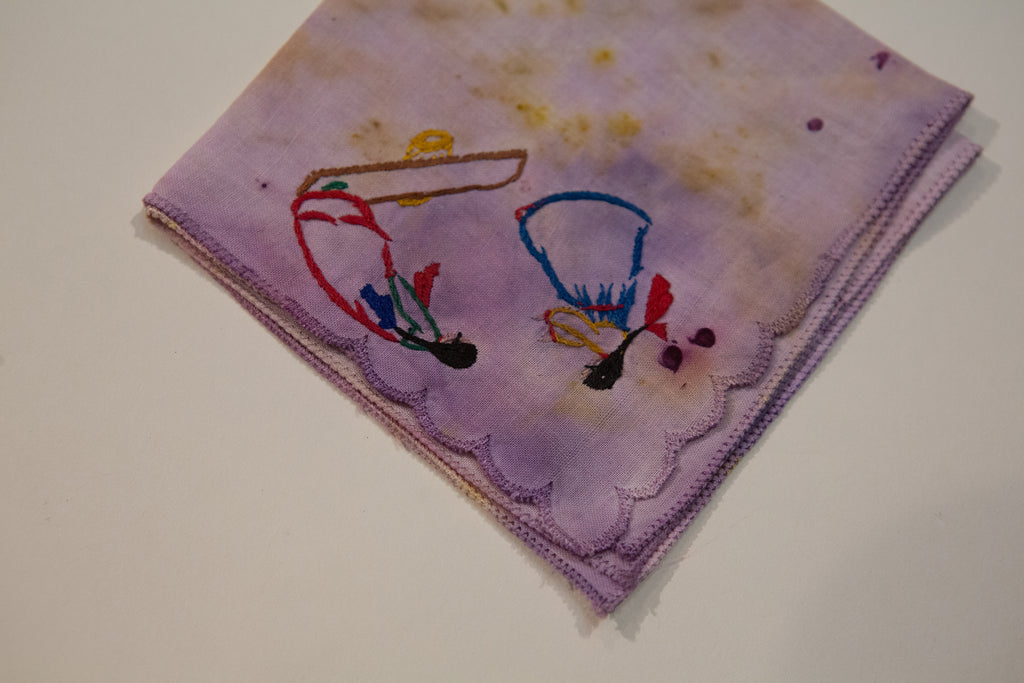 Naturally dyed embroidered handkerchiefs - pskaufmanfootwear