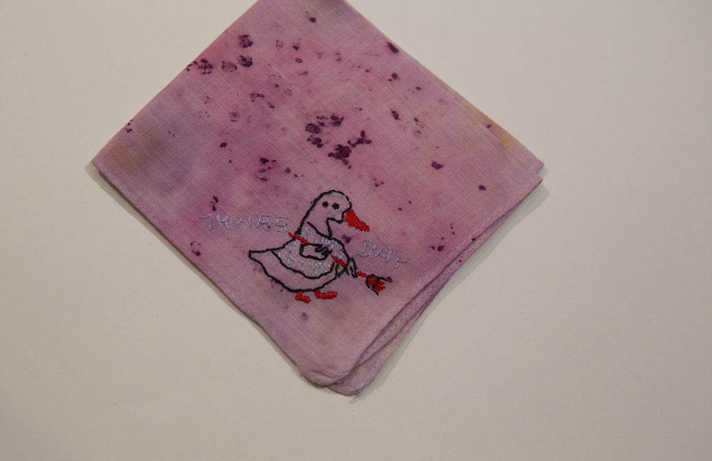 Naturally dyed embroidered handkerchiefs - pskaufmanfootwear