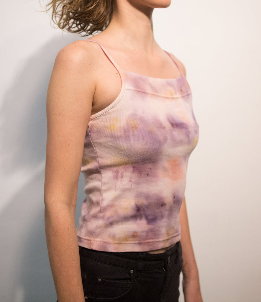 Naturally dyed cotton knit cropped tanks - pskaufmanfootwear