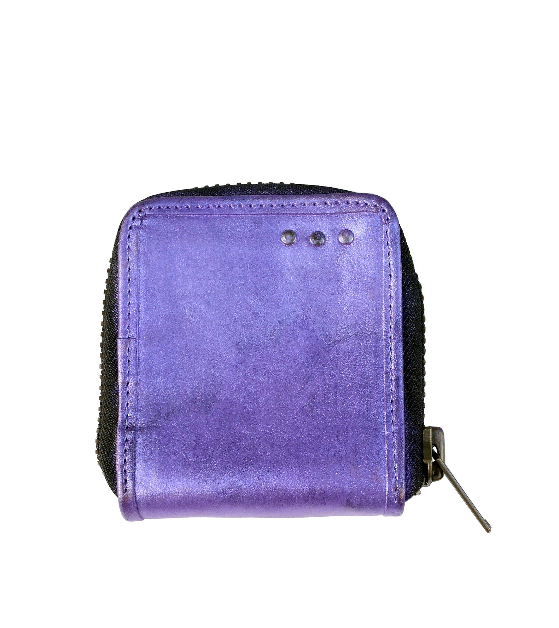 No.70022 Small Zip Wallet Arthropod Hand Painted Evansi - Purple