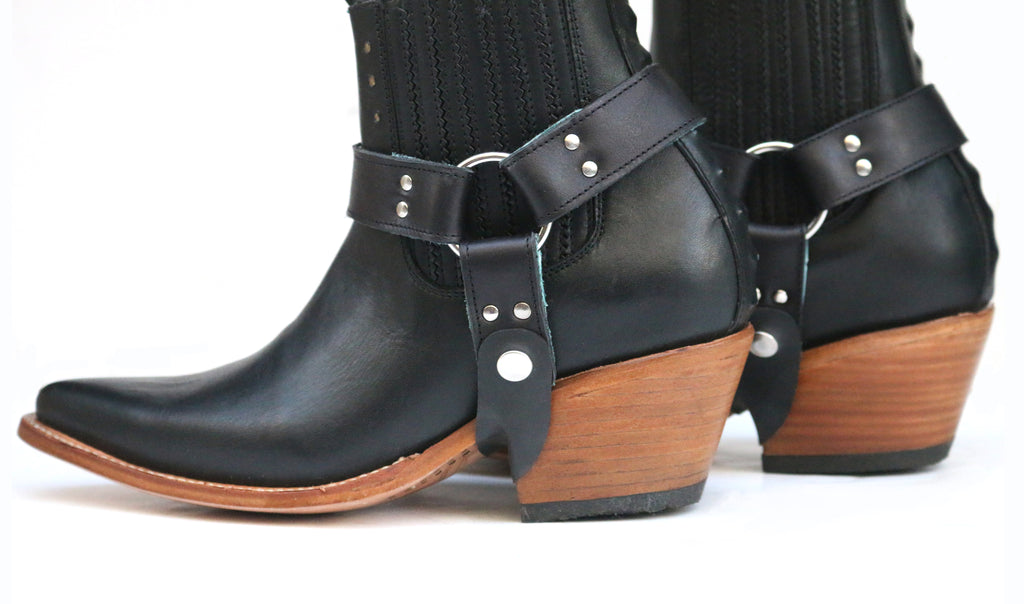 bump bootstrap set black leather - pskaufmanfootwear