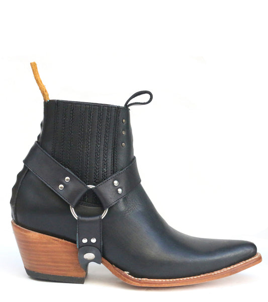 bump bootstrap set black leather - pskaufmanfootwear