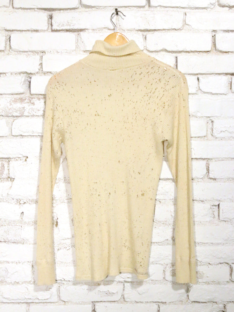 totally blown x pskaufman... Cream turtle neck - pskaufmanfootwear