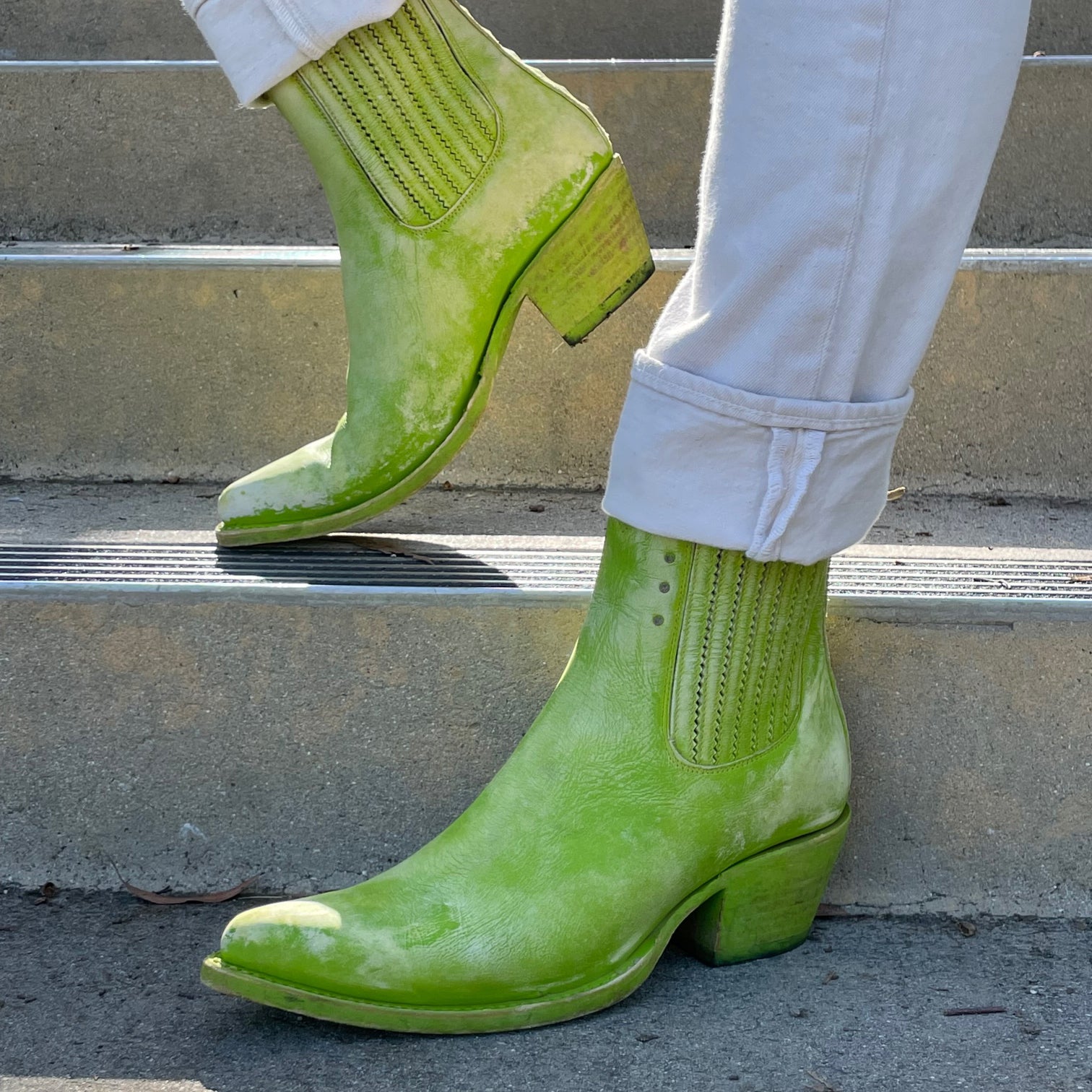 Lime green hotsell ankle boots
