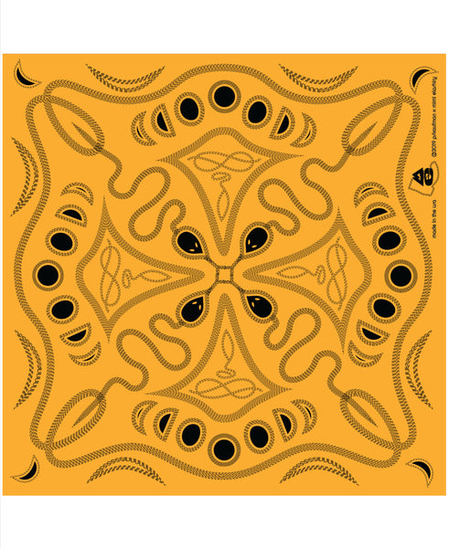 pskaufmanxME snakey bandana/ black on gold