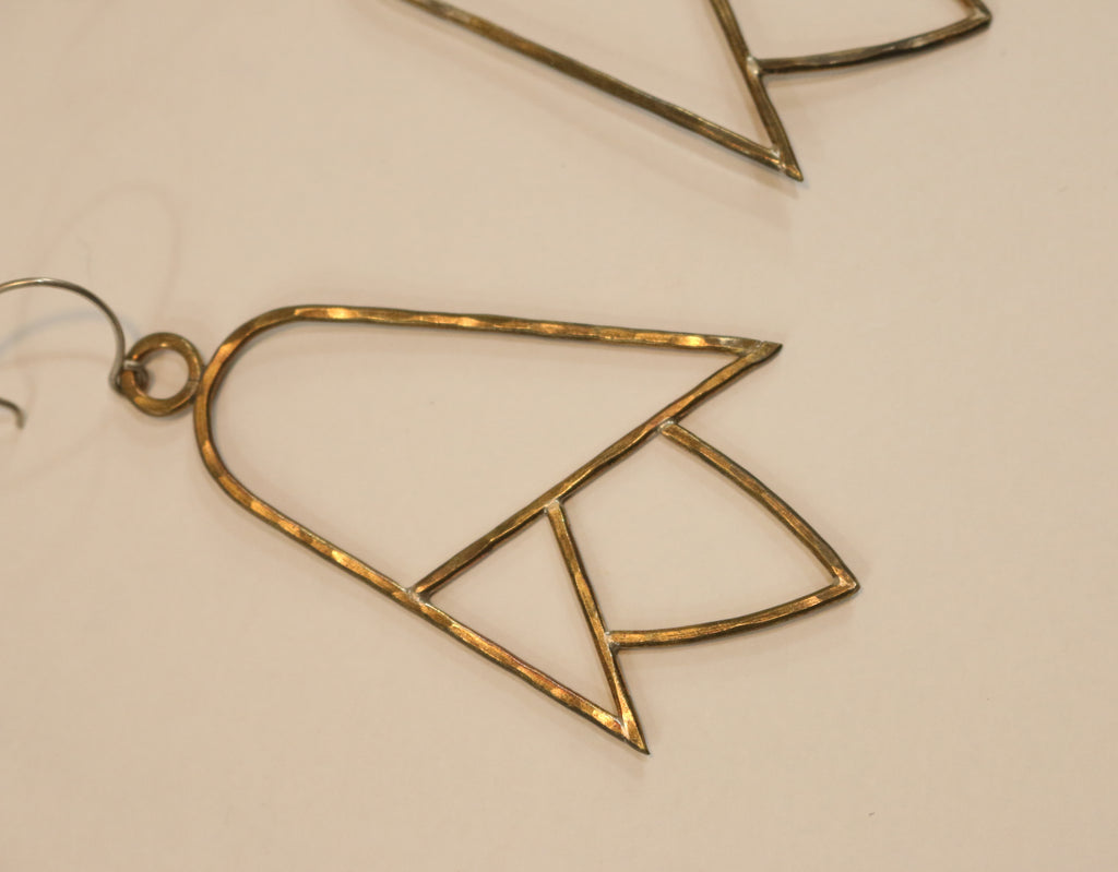 Holly Bobisuthi bronze tulip earrings - pskaufmanfootwear