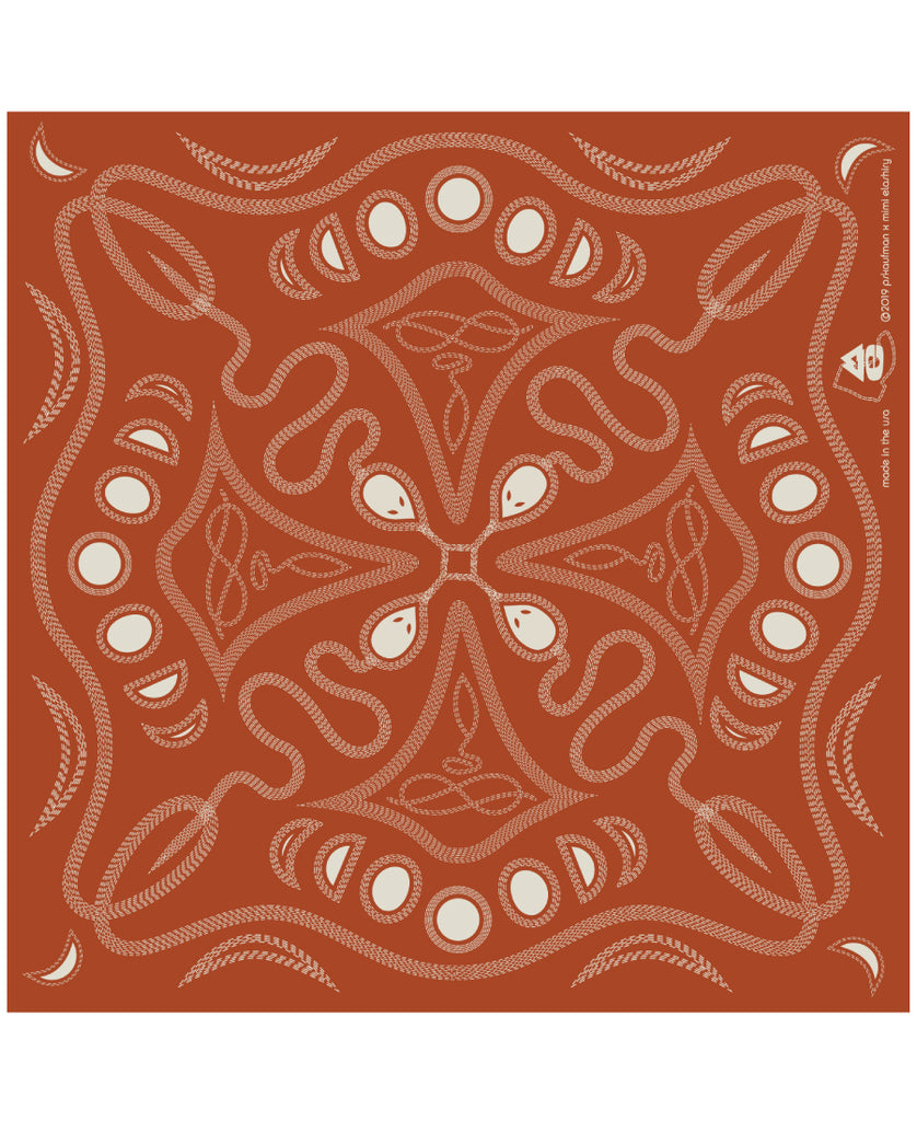pskaufmanxME snakey bandana/ bone on rust