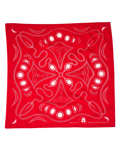 pskaufmanxME snakey bandana/white on red