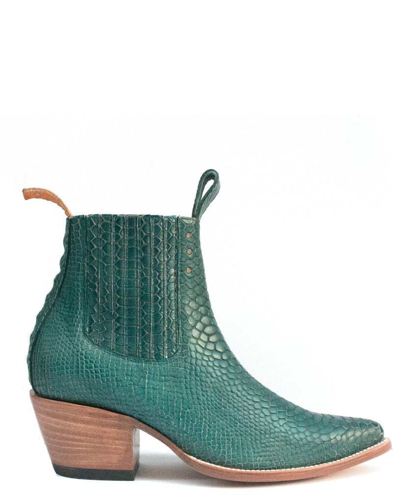 No.1001 FREEWAY chelsea boot teal twister serpentine WOMEN'S - pskaufmanfootwear