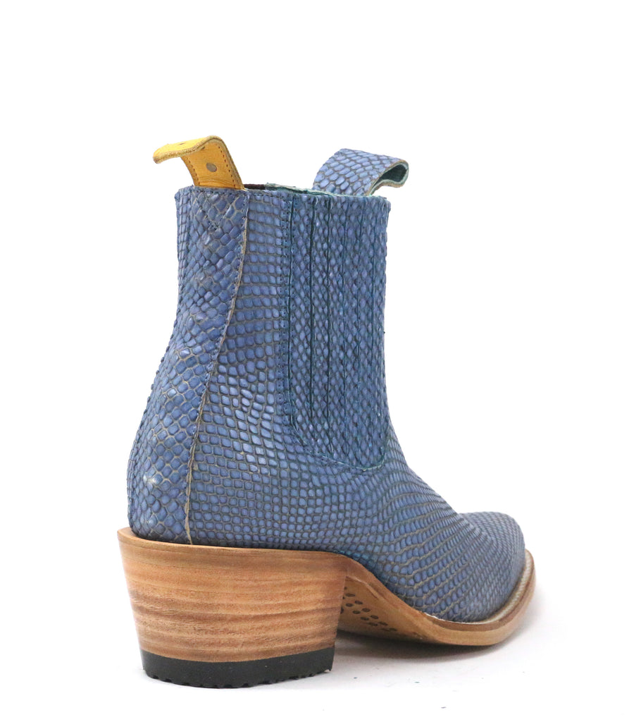 No.1001 FREEWAY chelsea boot blue diamond serpentine - pskaufmanfootwear