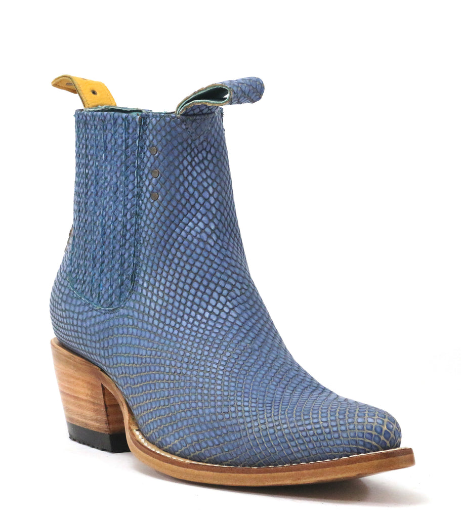 No.1001 FREEWAY chelsea boot blue diamond serpentine - pskaufmanfootwear