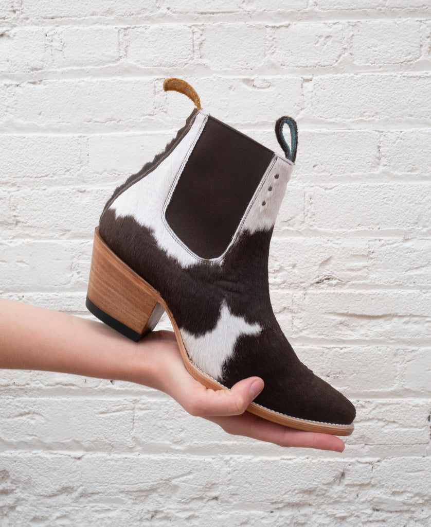 No.1001 FREEWAY chelsea boot Multi Tan + White Fur MEN