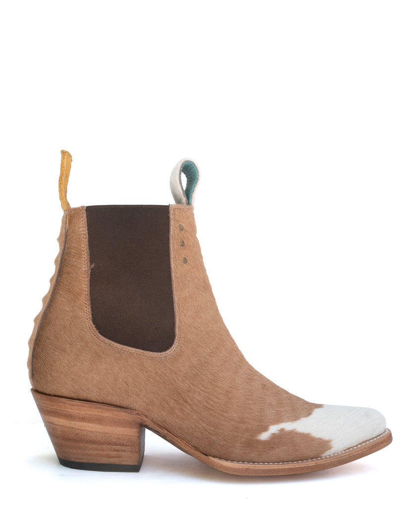 No.1001 FREEWAY chelsea boot Multi Tan + White Fur MEN