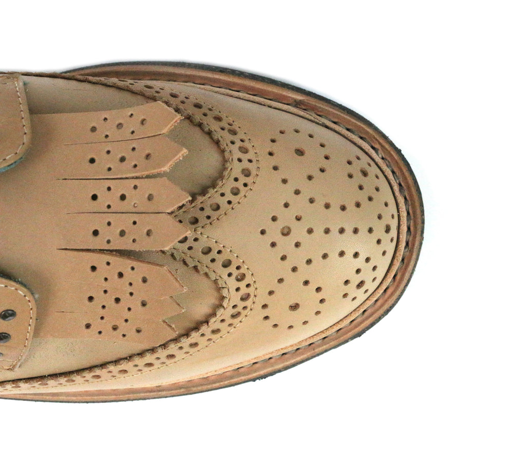 No.1051 RUNWAY brogue shoe Natural - pskaufmanfootwear