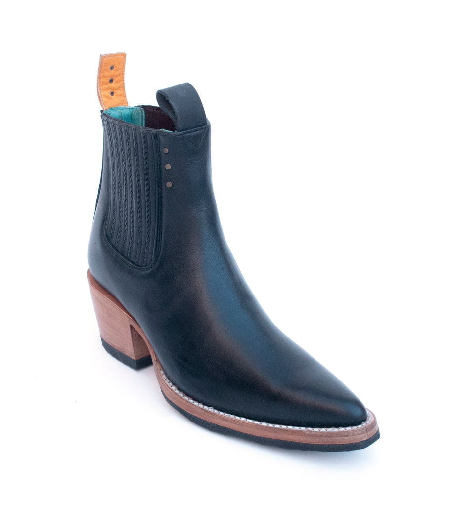 No.2001 FREEWAY turbo chelsea boot Black Leather WOMEN - pskaufmanfootwear
