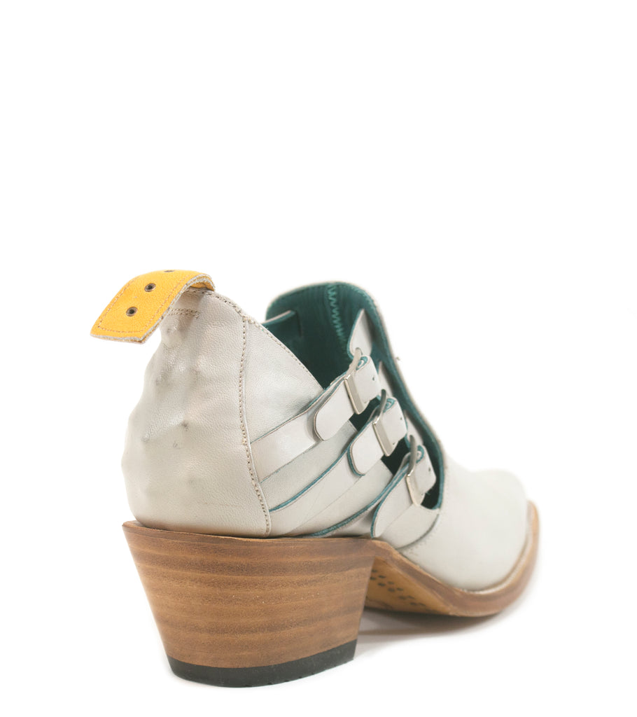 No.2023 SIDEWALK side buckle ankle boot Bone - pskaufmanfootwear