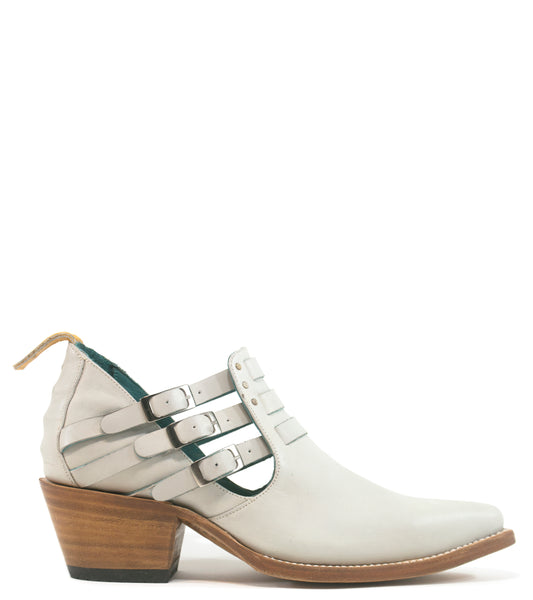 No.2023 SIDEWALK side buckle ankle boot Bone - pskaufmanfootwear