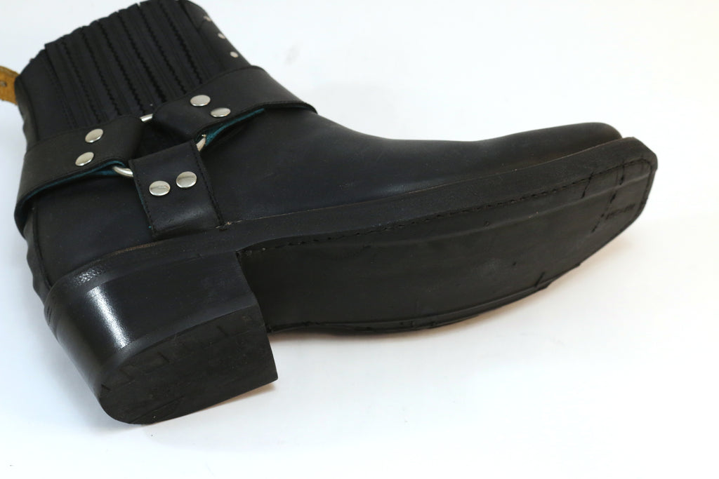 No.2037 OFFROAD ankle harness boot Black Oiled Leather - pskaufmanfootwear