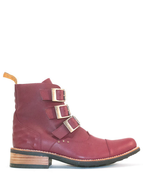 No.2045 TARMAC buckle boot Blood MEN - pskaufmanfootwear