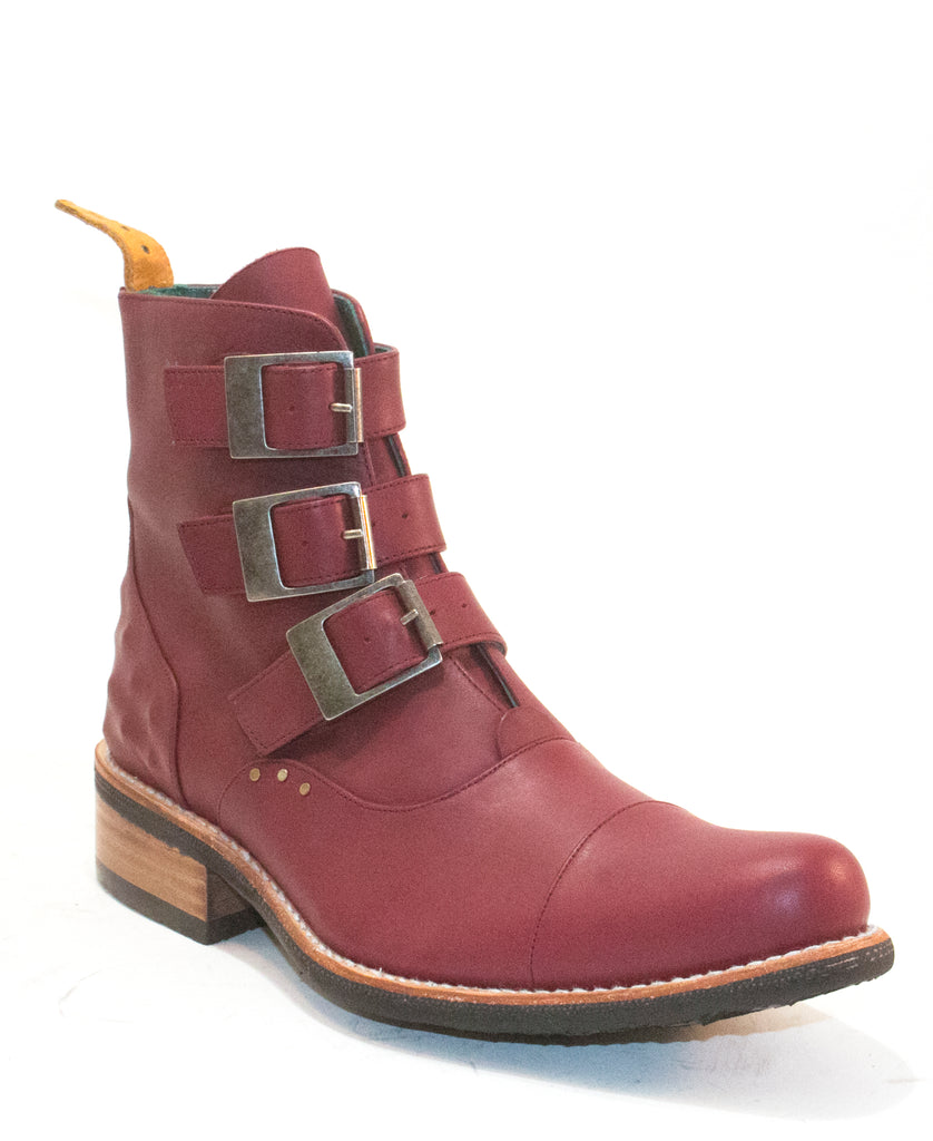No.2045 TARMAC buckle boot Blood MEN - pskaufmanfootwear