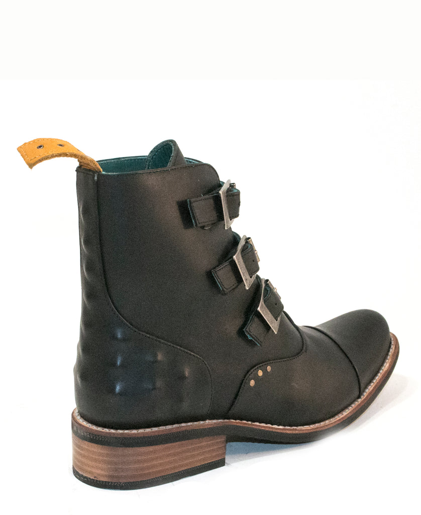 No.2045 TARMAC buckle boot Black WOMEN - pskaufmanfootwear