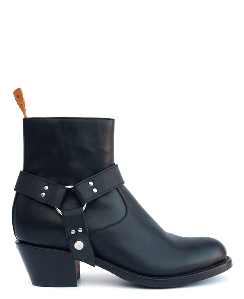 No.2070 HIGHROAD ankle zip boot Black